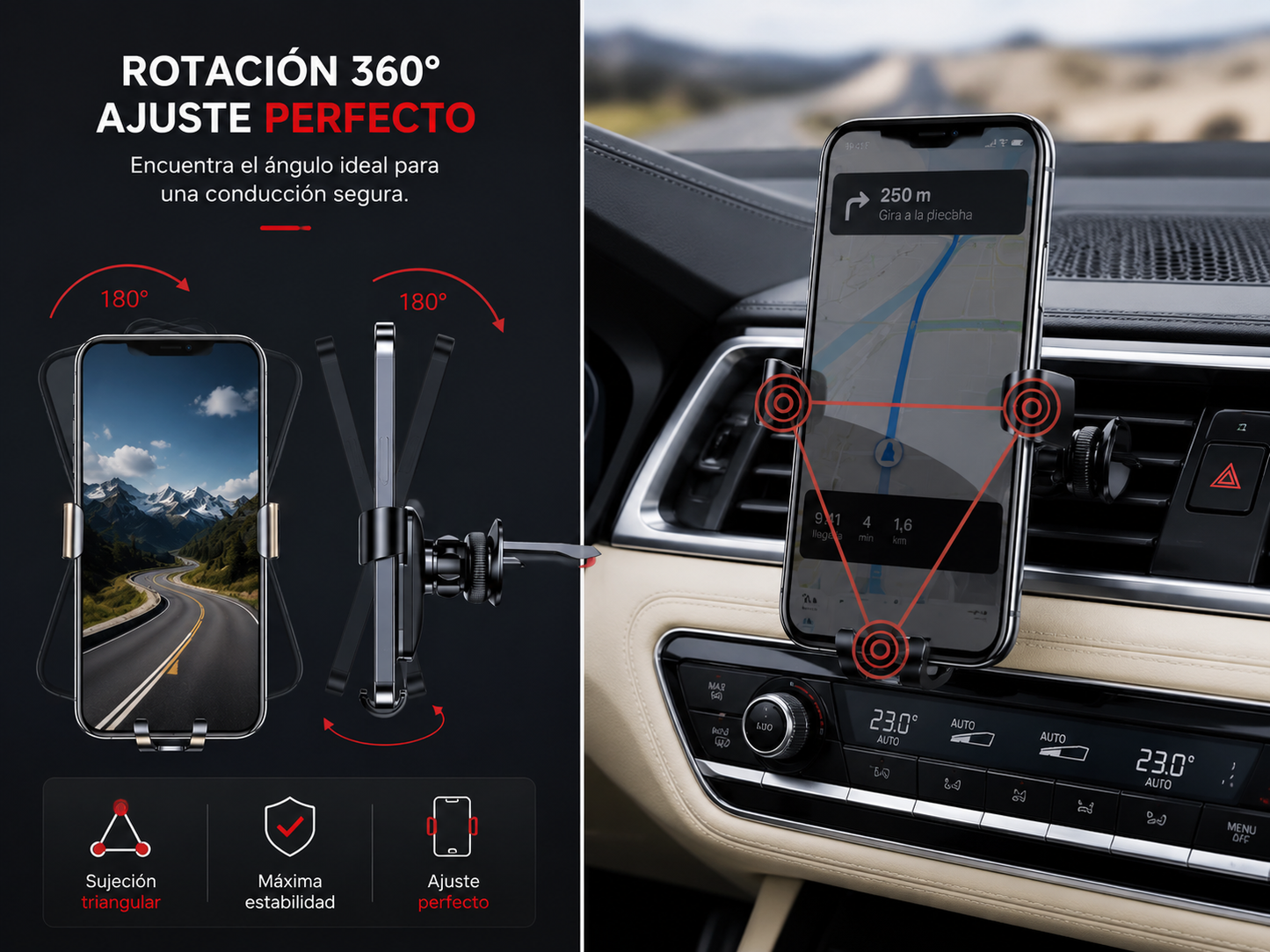 Luxnexo Car Mount | Soporte Premium para Móvil 360°